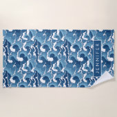 あなたの一流の|の抽象芸術の波を加えて下さい ビーチタオル (正面)