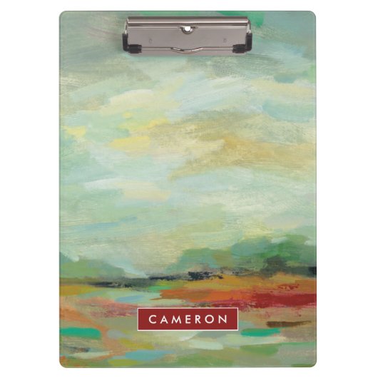 あなたの一流の|の日の出分野の抽象芸術のプリントを加えて下さい クリップボード (正面)