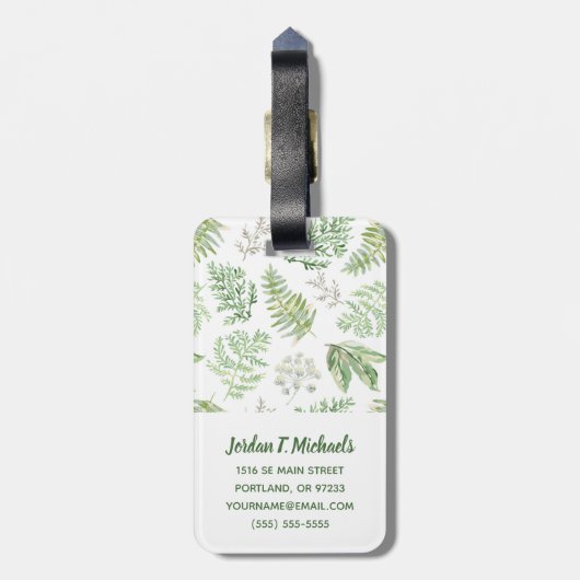 あなたの一流の|の森林緑の草木を模造します加えて下さい ラゲッジタグ (裏面縦)