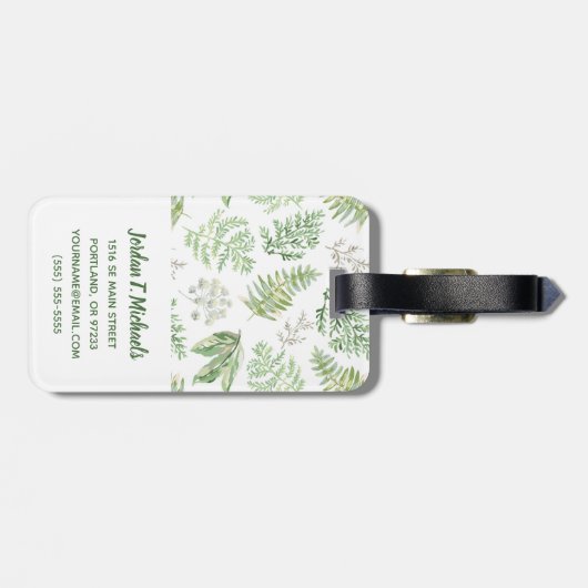 あなたの一流の|の森林緑の草木を模造します加えて下さい ラゲッジタグ (裏面横)