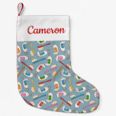 あなたの一流の|の歯ブラシ及び歯磨き粉パターンを加えて下さい スモールクリスマスストッキング (正面)