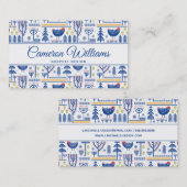 あなたの一流の|の民芸の冬の鳥パターンを加えて下さい 名刺 (正面/裏面)