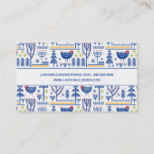 あなたの一流の|の民芸の冬の鳥パターンを加えて下さい 名刺 (裏面)