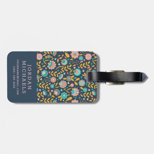 あなたの一流の|の民芸の花模様を加えて下さい ラゲッジタグ (裏面横)