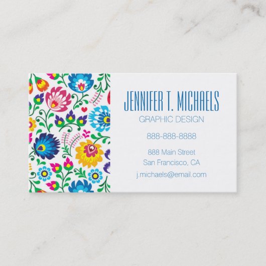 あなたの一流の|の民芸の花模様を加えて下さい 名刺 (正面)