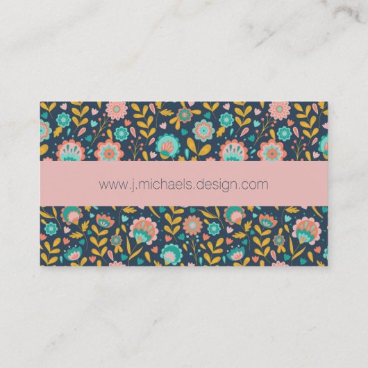 あなたの一流の|の民芸の花模様を加えて下さい 名刺 (裏面)