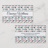 あなたの一流の|の民芸花の幾何学的なパターンを加えて下さい 名刺 (正面/裏面)