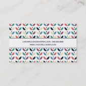 あなたの一流の|の民芸花の幾何学的なパターンを加えて下さい 名刺 (裏面)