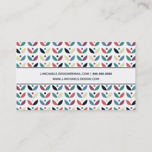 あなたの一流の|の民芸花の幾何学的なパターンを加えて下さい 名刺 (裏面)