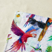 あなたの一流の|の水彩画のスタイルのオウムを加えて下さい ビーチタオル (インサイチュ)