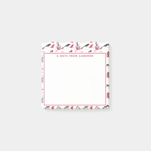 あなたの一流の|の水彩画のマニキュアパターンを加えて下さい ポストイット (正面)