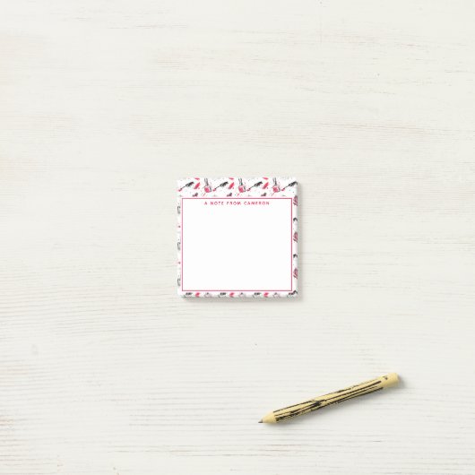 あなたの一流の|の水彩画のマニキュアパターンを加えて下さい ポストイット (デスク上)