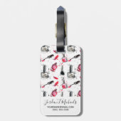 あなたの一流の|の水彩画のマニキュアパターンを加えて下さい ラゲッジタグ (裏面縦)