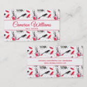 あなたの一流の|の水彩画のマニキュアパターンを加えて下さい 名刺 (正面/裏面)