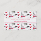 あなたの一流の|の水彩画のマニキュアパターンを加えて下さい 名刺 (裏面)