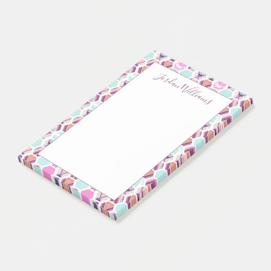 あなたの一流の|の水彩画の六角形パターンを加えて下さい ポストイット (アングル)