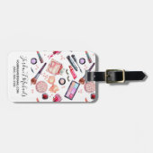 あなたの一流の|の水彩画の化粧パターンを加えて下さい ラゲッジタグ (正面横)