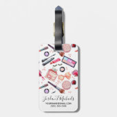 あなたの一流の|の水彩画の化粧パターンを加えて下さい ラゲッジタグ (裏面縦)