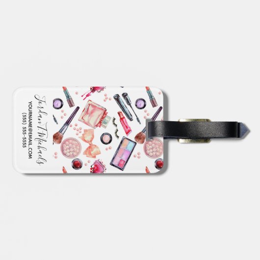 あなたの一流の|の水彩画の化粧パターンを加えて下さい ラゲッジタグ (裏面横)