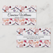 あなたの一流の|の水彩画の化粧パターンを加えて下さい 名刺 (正面/裏面)