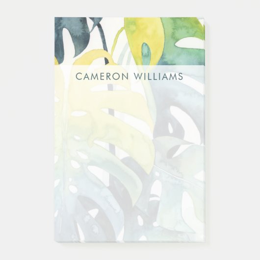 あなたの一流の|の水彩画の日没のヤシの木の葉を加えて下さい ポストイット (正面)