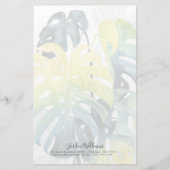 あなたの一流の|の水彩画の日没のヤシの木の葉を加えて下さい 便箋 (正面)