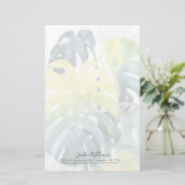 あなたの一流の|の水彩画の日没のヤシの木の葉を加えて下さい 便箋 (スタンド正面)