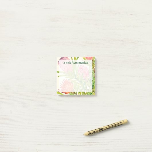 あなたの一流の|の水彩画の熱帯花を加えて下さい ポストイット (デスク上)