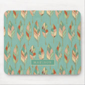 あなたの一流の|の水彩画の羽パターンを加えて下さい マウスパッド (正面)