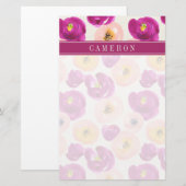 あなたの一流の|の水彩画植物のパターンを加えて下さい 便箋 (正面/裏面)