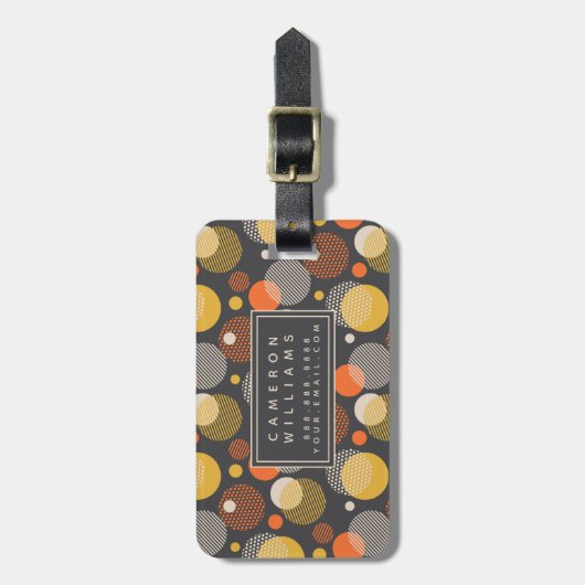 あなたの一流の|の水玉模様のストライプパターンを加えて下さい ラゲッジタグ (正面縦)