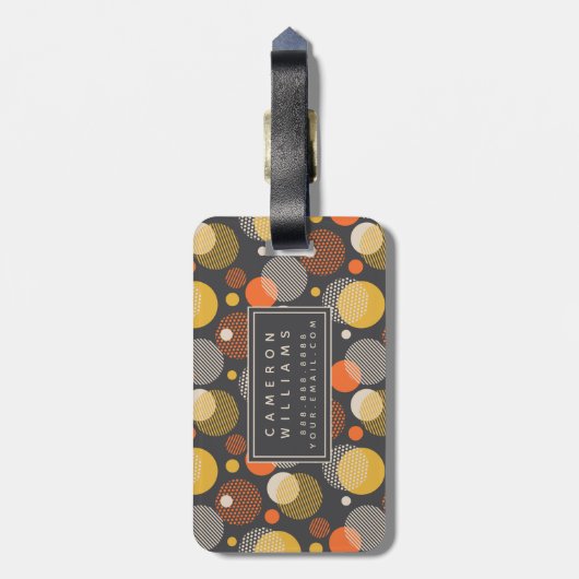 あなたの一流の|の水玉模様のストライプパターンを加えて下さい ラゲッジタグ (裏面縦)