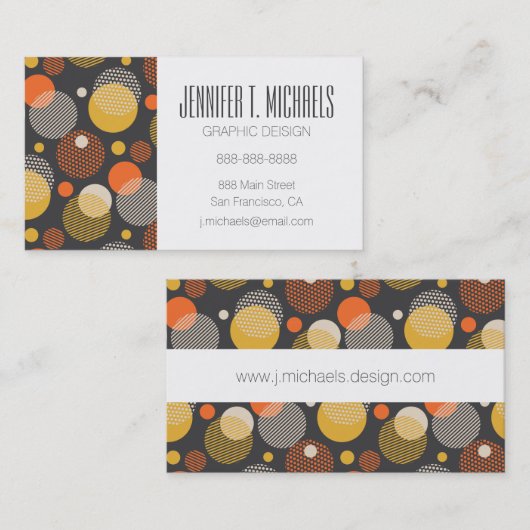 あなたの一流の|の水玉模様のストライプパターンを加えて下さい 名刺 (正面/裏面)