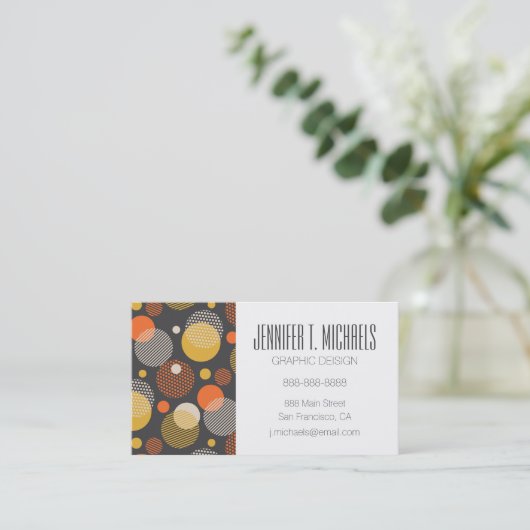 あなたの一流の|の水玉模様のストライプパターンを加えて下さい 名刺 (スタンド正面)