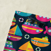 あなたの一流の|の海の交通機関パターンを加えて下さい ビーチタオル (インサイチュ)