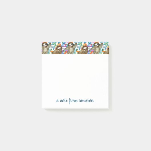 あなたの一流の|の漫画の水彩画の怠惰パターンを加えて下さい ポストイット (正面)