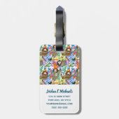 あなたの一流の|の漫画の水彩画の怠惰パターンを加えて下さい ラゲッジタグ (裏面縦)