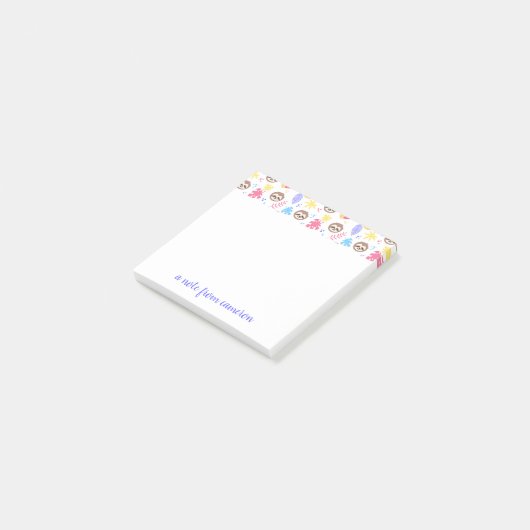 あなたの一流の|の熱帯怠惰及び葉パターンを加えて下さい ポストイット (アングル)