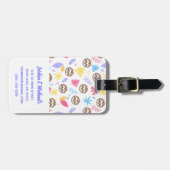 あなたの一流の|の熱帯怠惰及び葉パターンを加えて下さい ラゲッジタグ (正面横)