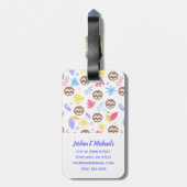 あなたの一流の|の熱帯怠惰及び葉パターンを加えて下さい ラゲッジタグ (裏面縦)