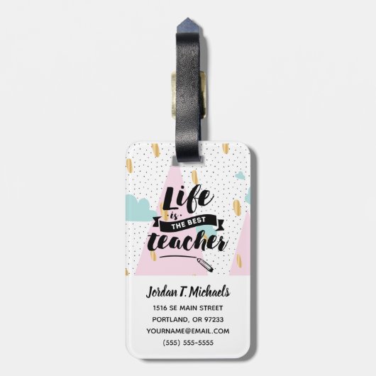 あなたの一流の|の生命をあります最も最高のな先生が加えて下さい ラゲッジタグ (裏面縦)