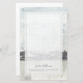 あなたの一流の|の空の地平線-中立色--を加えて下さい 便箋 (正面/裏面)