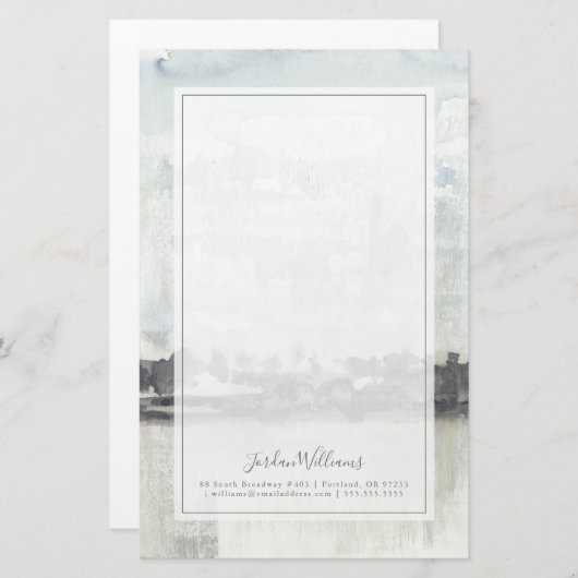 あなたの一流の|の空の地平線-中立色--を加えて下さい 便箋 (正面/裏面)