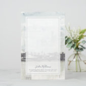 あなたの一流の|の空の地平線-中立色--を加えて下さい 便箋 (スタンド正面)