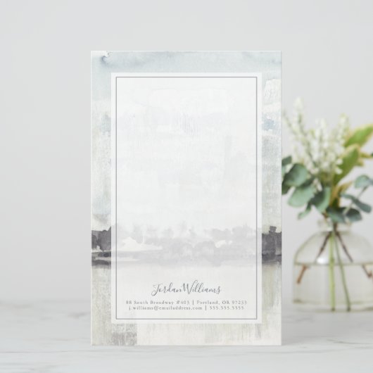 あなたの一流の|の空の地平線-中立色--を加えて下さい 便箋 (スタンド正面)