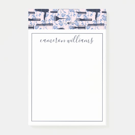 あなたの一流の|の美しいの心配の青のバラパターンを加えて下さい ポストイット (正面)