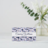 あなたの一流の|の美しいの心配の青のバラパターンを加えて下さい 名刺 (スタンド正面)