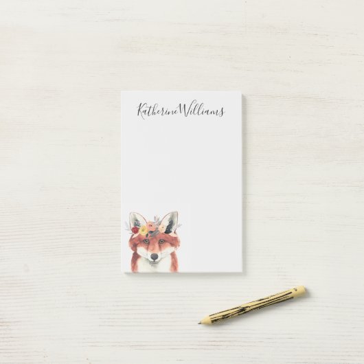 あなたの一流の|の花の王冠の森林官のキツネを加えて下さい ポストイット (デスク上)