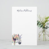 あなたの一流の|の花柄によって服を着せられるユニコーンを加えて下さい 便箋 (スタンド正面)