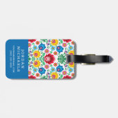 あなたの一流の|の花柄のハートの民芸パターンを加えて下さい ラゲッジタグ (裏面横)